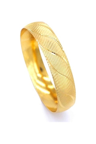 Ferizz 22 Ayar Altın Kaplama Kadın Bilezik 15Mm Kalınlık Blz-1078 Altın