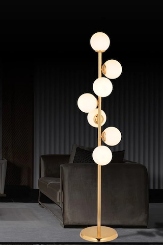 Violet 7'li Camlı Lambader 3048-q76-0w-er Gold