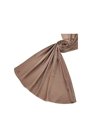 Mim Eşarp Mısırlı Eşarpları Taşlı Jan Jan Abiye Şal 75x190 Cm Kahverengi