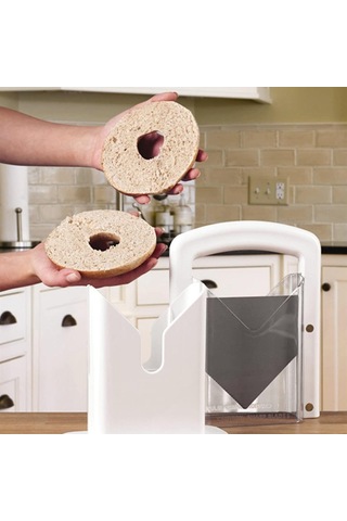 Homyl Simit Giyotin Dilimleyici Için Mutfak Aletleri Ekmekler Beyaz