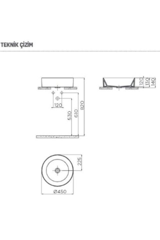 Creavit NC045.00CB Nice Tezgah Üzeri Lavabo Cool Grey 45 CM