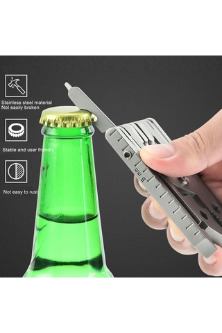 Tenfowee Stainless Steel Çok İşlevli Katlanabilir Pense - Ev Ve Doğa İçin Tornavida, Açıcı, Cetvel Ve 25 Araç Seti