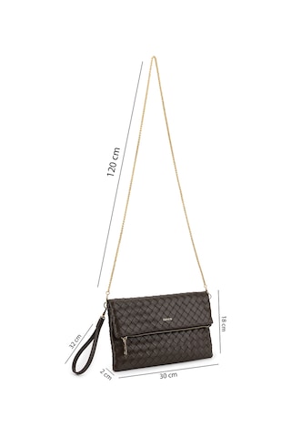 Tamer Tanca Kadın Suni Deri Kahverengi Clutch Çanta 921 7482-b Bn Cnt Sk26-27 Kahve Orgu