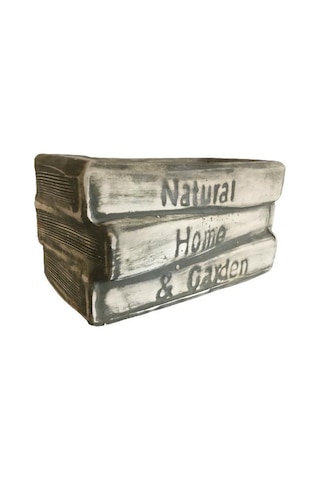 Büyük Boy Dekoratif Eskitme Kitap Saksı Yeşil Renk