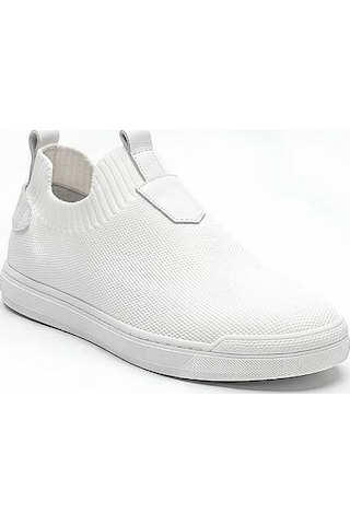 Daytex 4224 Erkek Slip-on - Full Triko Örgü Termo Taban Sneaker Beyaz