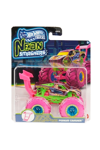 1:64 Hot Wheels Monster Trucks Neon Smashers Die Cast Araba Jmv39 - Jmv59 Podium Crasher