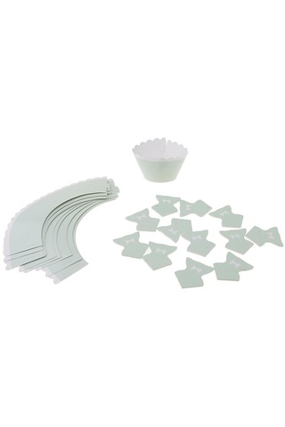 Homyl 12 Takım Cupcake Ve Paketleyici Dekor Kek Pişirme Açık Mavi