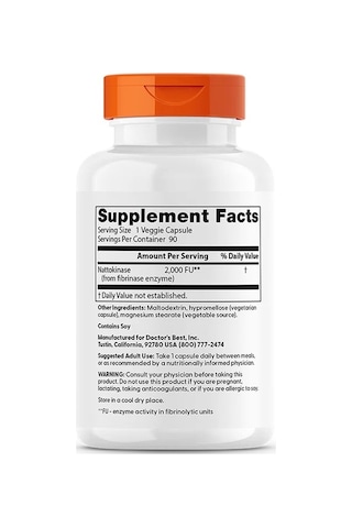 Nattokinase, 2,000 Fus, 90 Veggie Caps Supports Cardiovascular Health