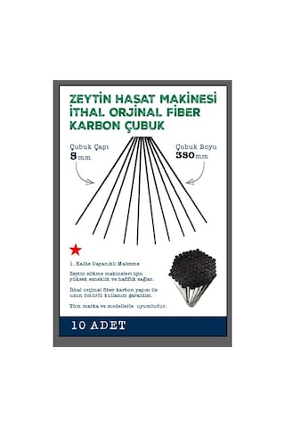 Zeytin Hasat / Silkme Makinası Karbon Fiber Çubuk 5 Mm 10 Adet Zeytin Hasat / Silkme Makinası Karbon Fiber Çubuk 5 Mm 10 Adet