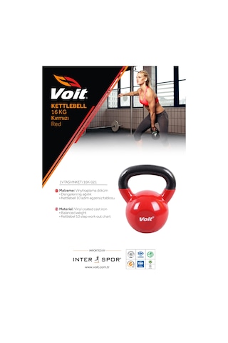 Voit Vinyl Kettlebell 16 KG Kırmızı