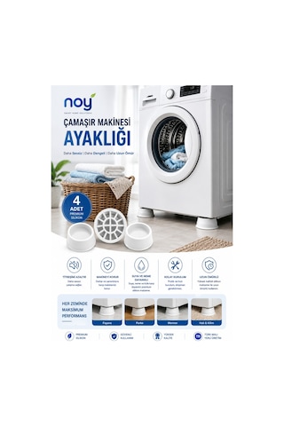 Beyaz Eşya Altlığı Ayağı 4 Adet Çamaşır Bulaşık Makinası Yükseltici Titreşim Önleyici Ayaklık Beyaz