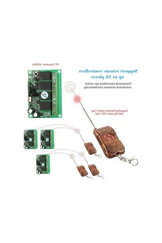 Pazly Akıllı Ev 433mhz Rf 12v 4 Kanal Kod Öğrenmeli Röle 100m Menzilli Kumanda 1527 Diğer Diğer