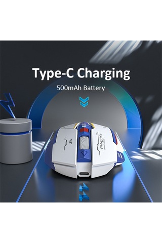 Inphıc F9 Mecha Sürümü Şarj Edilebilir 2.4g Kablosuz Oyun Çalışma Fare Bilgisayar Dizüstü Fare