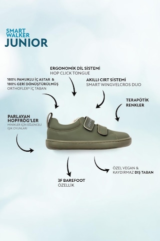 Smart Walker Junior Süper Mat Haki Barefoot Çocuk Ayakkabı-süper Mat Haki