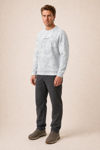 Redline Continu Erkek Kışlık Regular Fit Kışlık Bisiklet Yaka Sweatshirt Beyaz