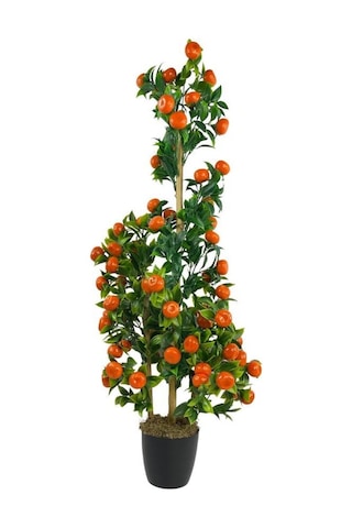 Yapay Ağaç Mandalina Ağacı 80Cm 3Boy Bambuda Akrilik Siyah Saksıl