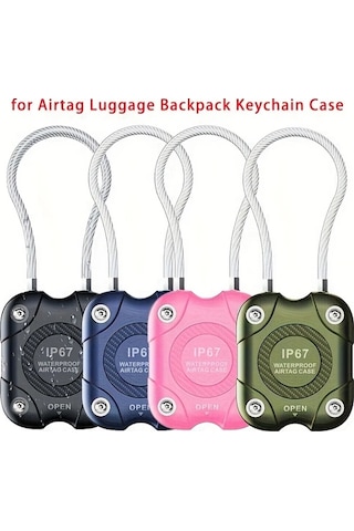 Elmpaly Askeri Yeşil Tel Kablolu Airtag Kılıfı Güvenli Kilitli Anahtarlık Çanta Araç