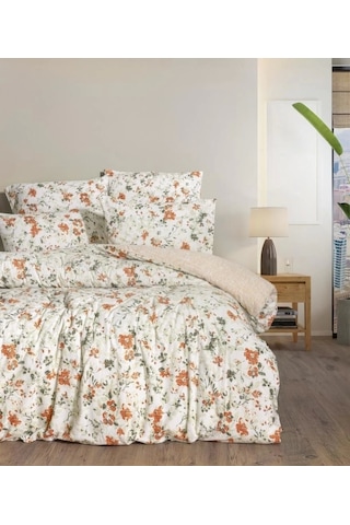 Cotton Box Flanel Nevresim Takımı Çift Kişilik Vintage Ekru