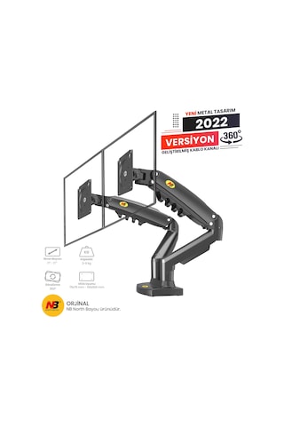 Ergoflex Nb F160 17-27 "  Çift Kol Amortisörlü Monitör Standı