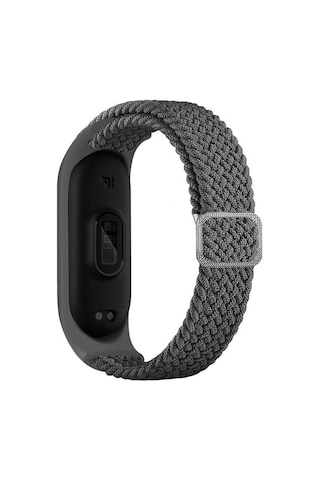 Xiaomi Mi Band 4 Uyumlu Krd-49 Örgü Nrtk Kordon-gri