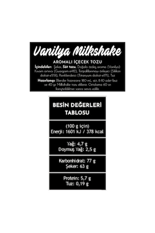 Nera Vanilyalı Milkshake 1.000g İçecek Tozu