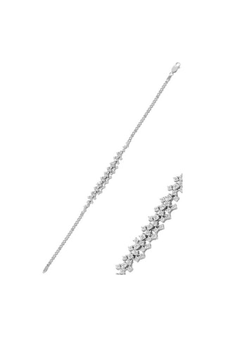 Gümüş Rodyumlu Pırlanta Modeli Su Yolu Gümüş Takım. (536822240)