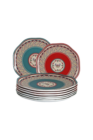 Lucky Art Liora Bone 27cm 6 Lı Tabak Seti Kırmızı