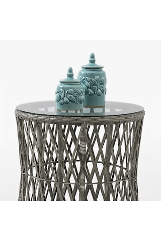 Capri Swing Pisa Tekli Rattan Bahçe Balkon Oturma Grubu Gri 700