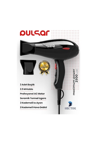 Hector Pulsar 2500 W Turbo Profesyonel AC Motor Kuaför Fön Makinesi