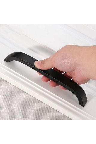 10 Adet Siyah Dolap Kulpu - Siyah Mutfak Kapı Kolları Dolapları