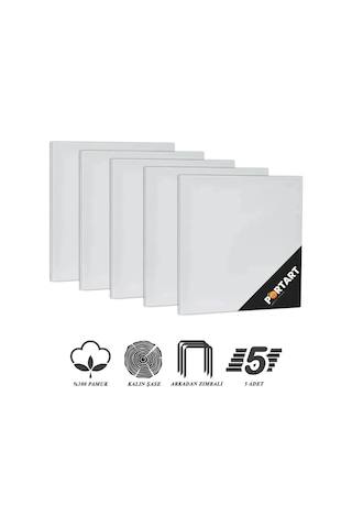 Portart Tuval %100 Pamuk 15x15 Cm 5'li Paket