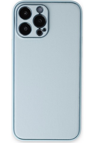 Cosmotex Newface Apple iPhone Uyumlu 14 Pro Kılıf Coco Deri Silikon Kapak - Sky Blue