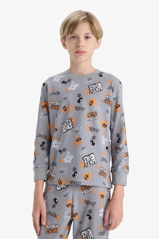 Defacto Erkek Çocuk Pijama Takımı Desenli Uzun Kollu Üst Uzun Alt F1892a825augr265 Gri