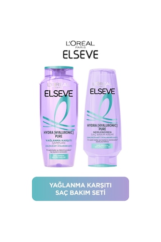ELSEVE Hydra Pure Salisilik Asit içeren Yağlanma Karşıtı Nemlendirici Şampuan + Saç Kremi Seti