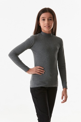 Basic Dik Yaka Kız Çocuk Body 25kcck2367206915-1-antrasit Antrasit