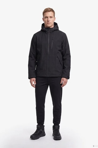 Nautica Erkek Kapüşonlu Su Geçirmez Siyah Mont-24792