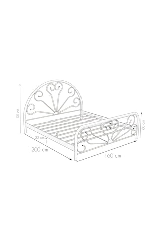 Metalia Gm 300 Baby Beyaz Çift Kişilik Metal Karyola 160X200