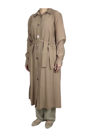 Kadın Önü Çıtçıtlı Beli Kuşaklı Tunik Krem