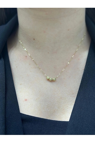 14 Ayar Altın 3'lü Dorikalı Mini Hediyelik Kolye 948 Gold