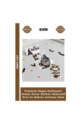 Premium Happy Halloween Temalı Duvar Stickerı Dekoratif Ürün Ev Dekoru Kutlama Süsü Çok Renkli