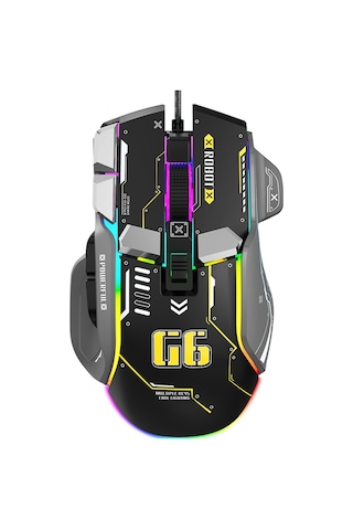 Reedark G6 Rgb 12 Tuşlu Mekanik Mouse Kablolu Oyun Mouse Ergonomik Tasarım 10 Tuşlu Makro Programlanabilir Ayar