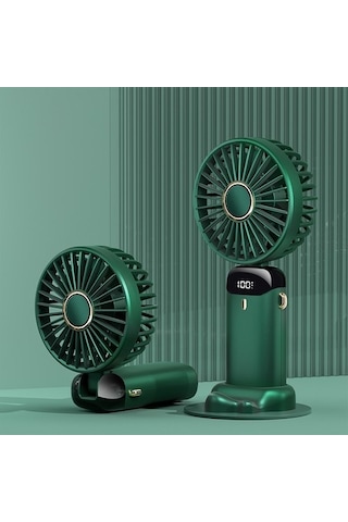 Dijital Ekran Katlanır Aromaterapi Fanı 5000mah N15 Koyu Yeşil 1rıyyk Koyu Yeşil Yok Masaüstü Buharsız 5 Kollu 100 Adetten Az