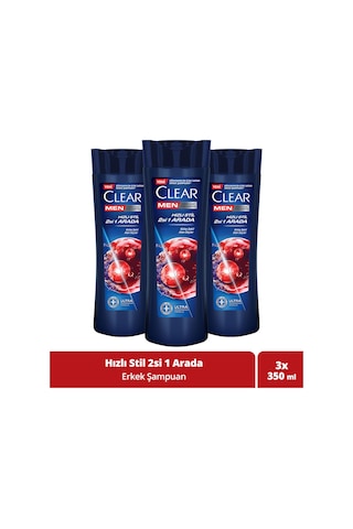 Men Kepeğe Karşı Etkili Şampuan Hızlı Stil 2si 1 Arada 350 Ml X 3