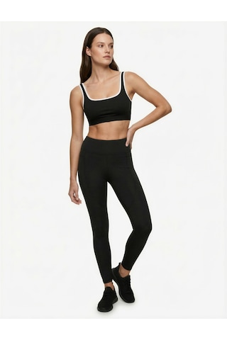 Koton Yüksek Bel Cep Detaylı Slim Fit Spor Tayt Siyah 6wak40138nk SiYAH