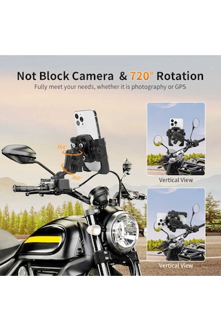 Mechrıg 10mm Boru Çapı Uyumlu Motosiklet Dikiz Aynası Telefon Tut