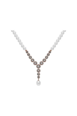 Chavin Rose Inci Gümüş Kolye Küpe Bileklik Yüzük Takım Set Dz42