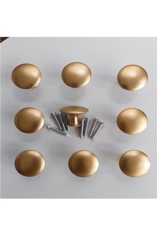 20x Fırçalanmış Altın Vintage Pirinç Kapı Kolu 30 Mm Yuvarlak Mobilya Kolu Ha-xin Diğer