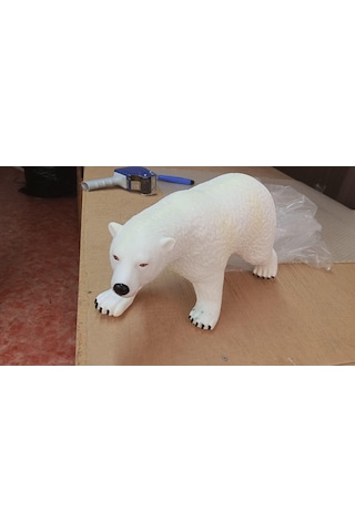 Plastik Oyuncak Büyük Boy Beyaz Kutup Ayısı 40 Cm