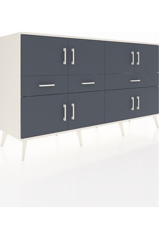Kronos Konsol 5 Raflı 3 Çekmeceli 8 Kapaklı 176x59x99 Aytaşı-antr Aytaşı-antrasit