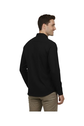 Advante Erkek Spor Slim Fit Uzun Kol Petek Fitilli Gömlek Bgl-st04824 Siyah